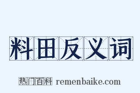 料田反义词是什么意思的图片
